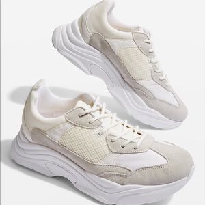 Topshop Ciara Chunky Sneaker White Gray Cream